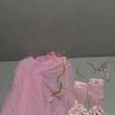 AHLPO Princess Cape Set 5 Pieces Girls Princess Cloak, Kids Fairy Tulle Princess Dress Up Clothes Cape for Toddler Girls 3-8 Birthday Party Halloween Dressing Up with Crown Wand Accessories, M