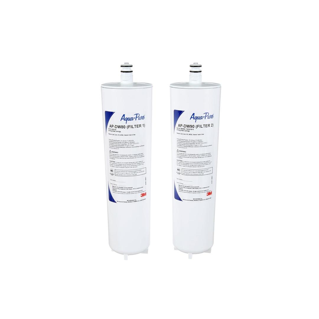 3M Aqua-Pure DW8090 Under Sink Replacement Water Filters AP-DW80/90 for Aqua-Pure AP-DWS1000
