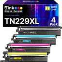E-Z Ink Compatible TN229XL Toner Cartridges Replacement for Brother TN229XL TN-229XL TN229 XL to use with MFC-L3720CDW MFC-L3780CDW HL-L3220CDW HL-L3280CDW HL-L3300CDW Printer (TN229XLBK/C/M/Y-4 Pack)
