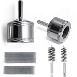 1/2" & 3/4" Metal Copper Pipe Cleaner Set, with 2 Pcs Replaceable Brushes and 2 Stainless Steel Wire Bore Brushes,Cleaning Rust, Stains Paint on Copper Pipes and Metal Pipes