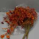 Artificial Halloweeen Hanging Fall Flowers for Outdoors, 2 Bundles UV Resistant Faux Flowers for Autumn Porch Decor, Waterproof Hanging Plants for Garden (Orange Red)