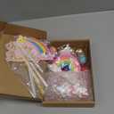 29 PCS Unicorn Cake Topper, Unicorn Rainbow Cake Decorations with Rainbow Stars Unicorn Balls Happy Birthday Cake Decorations for Boys Girls Kids Birthday Party Baby Shower Supplies (Star)