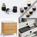 Recessed Drawer Pulls Tatami Handle Invisible Knobs for Furniture and Cabinet (4PCS Blue Bronze with Hole Puncher)