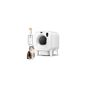 TOPNOTCH GENERAL Self Cleaning Litter Box, Extra Large Automatic Cat Litter Box Self Cleaning for Multiple Cats, App Control, Safety Protection, Ultra-Quiet,Includes Trash Bags,White