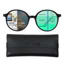 TigerKui Photochromic Progressive Mutifocal Reading Glasses Blue Light Blocking for Men and Women Computer Readers (Black, 1.5, x)