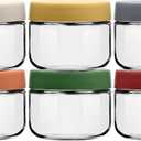 8 oz Small Glass Containers with Lids, Food Storage Jars, 6pk | Perfect for Chia Pudding Jam Snacks Yogurt Overnight Oats Candy ,Dishwasher safe,Airtight