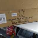 BAYSQUIRREL Slim Retractable Ceiling Fan with Light and APP/Remote Control, 42in Modern Smart RGB Ceiling Fan with Bluetooth Speaker, Dimmable Full Spectrum with Memory, 6-Speed Reversible Fan, Black