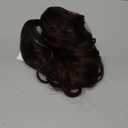 REECHO Ponytail Extension, 24" Claw Clip Ponytail Extension Wavy Ponytails Hair Extensions Jaw Clip on Pony Tails Natural Synthetic Hairpiece for Women Daily, Dark Chocolate Brown