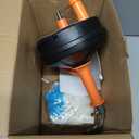 Drain Auger, Clog Remover with Drill Adapter, 25 Feet Flexible Plumbing Snake Use Manually or Powered for Kitchen, Bathroom and Shower Sink, Comes with Gloves (orange)