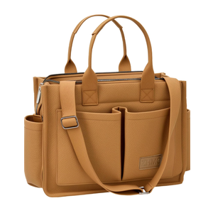 ZHMO Canvas Tote Bag for Brown With Compartments and Pocket,Brown Women's Bags Crossbody Bags Work Laptop Tote Bag Large Satchels Handbag Tote Purse Everyday Shoulder Bag for Travel Nurse Teacher Gift