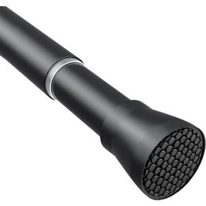 Tension Curtain Rod Black Tension Rod 28 To 48 Inch Spring Curtain Rods Non Slip Tension Rods 1pcs For Windows No Drilling Adjustable Tension Rods of Curtains Window Closet Kitchen Wardrobe