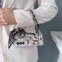 Omio for Samsung Galaxy Z Fold 4 Bling Case with Hand Chain Wrist Strap Bracelet Silk Scarf for Girls Women Sparkle Rhinestone Pearl Crystal Glitter Diamond Shockproof Cover for Galaxy Z Fold 4 Black