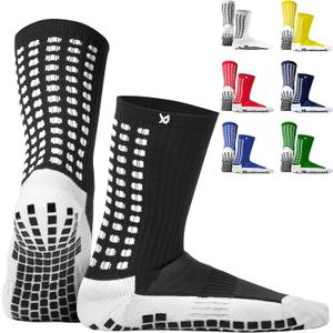 Lux Dual Grip Socks - Soccer Grip Socks for Men and Women. GripArray Performance & Comfort (Small, Black)