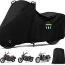 Motorcycle Cover Waterproof for Kawasaki Vulcan S 650/900/1500, Heavy Duty Outdoor Sun UV Rain Dust All Weather Protection Motorbike Cover with Soft Cotton Lining & Lock Hole-Black