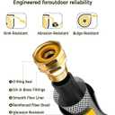 GLAHODEN Retractable Garden Hose Reel 5/8 in x 100 ft Upgraded UV Resistant Heavy Duty Automatic Hose Reel Wall Mount 3/4 in Brass Fitting 9 Pattern Nozzle Any Length Lock Slow Retraction 180 Swivel