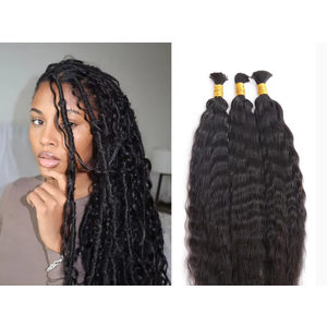 Human Braiding Hair for Boho Braids Loose Deep Wave Bulk Human Hair Knotless, 14"