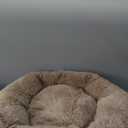 Bedsure SupportMax Calming Dog Bed Medium Size Dog - 30in Donut Round Washable Medium Pet Bed,Anti-SlipRemovable Cover,420GSM Anti-Anxiety Fluffy Plush Faux Fur,Fits up to 45 lbs Pets (Camel)