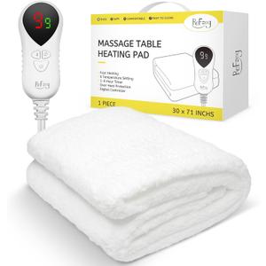 Massage Table Warmer Heating Pad Professional SPA Massage Bed Warmer 9 Hours Timer, 9 Heat Settings, Overheat Protection for Massage Bed & Spa, Thickened & Soft Fleece, 30" x 71"
