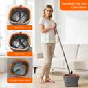 Collapsible Mop and Bucket Set, Spin Mop with Separate Dirty and Clean Water, 6 Replaceable Mopping Pads with Foldable Handle, Deep Cleaning Mops and Buckets for Household Use Floor Cleaning