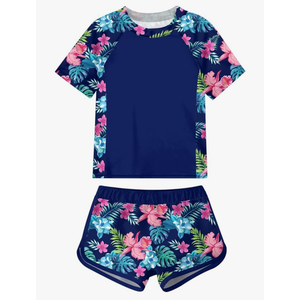 ADUKIDE Girls Rash Guard Swimsuit 2-Piece Bathing Suit UPF 50+ Summer Beach Swimwear, Size 10T