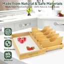 Bamboo Dish Drying Rack with Diatomaceous Earth Dish Drying Pad, Ultra Absorbent, Instant Dry, Space - Saving&Pull-out Design, Eco - Friendly Drying Mat for Dishes Cups, Match Any Countertop