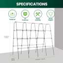 Cucumber Trellis for Climbing Plants, Outdoor Garden Arch 5.3x5.3ft Metal Plant Trellis Arch Support Vegetable Fruit Tomato Vine Peas Beans Frame for Raised Bed, Black