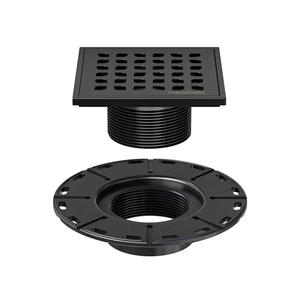 Neodrain 4 inch Drain Grate Kit, Compatible with Schluter Kerdi-Bonding Flange - Shower Floor Drain Kit with Adjustable Collar,304 Stainless Steel Drain Grate Removable, Low Profile(Black)