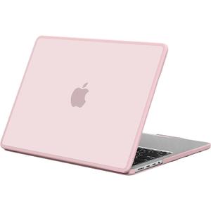 BlueSwan Anti-Cracking Hard Shell Case Compatible with MacBook Pro 14-inch M5 2026 2025-2021 Release M4 M3 M2 M1 Pro/Max Chip, Anti-Fingerprint Soft TPU Bumper, Frosted Pink