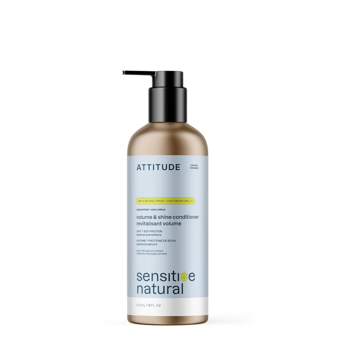 ATTITUDE Conditioner, with Essential Oils, Vegan & Plant-Based, Aluminum Bottle, 16 Fl Oz
