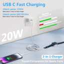 Upgraded Apple Watch Charger, 2 in 1 USB C Magnetic iWatch Charger Cord Fast Charging Lightning Cable 6FT with Type C Wall Plug Block for Apple Watch Series 10/Ultra/9/8/7/6/SE/5/4, iPhone 14/13/12/11