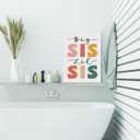 EVXID Nursery Big Sis Lil Sis Canvas Poster Painting Kids Room Wall Art, Sisters Twins Print Picture Artwork Framed Ready to Hang for Kids Play Room Wall Decor 12 x 15 inch