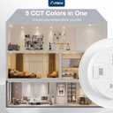 12 x Amico Recessed Lighting 5/6 Inch, 12 Pack 5CCT Flat LED Can Lights, 2700K/3000K/4000K/5000K/6000K Selectable,12W Eqv 110W, 1050LM Brightness, Retrofit Installation - ETL & FCC, White