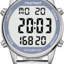 Women Pedometer Watch for Walking Steps and Miles-Step Counter for Calories,30M Waterproof-EL Backlight-Countdown-Stopwatch-No App Step Tracker for Adults Seniors (Blue)