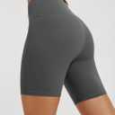 ODODOS High Waist Workout Shorts for Women Tummy Control Workout Gym Athletic Biker Shorts-6" Inseam, Charcoal, Medium (Gray, M)