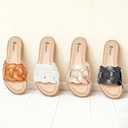 Ataiwee Women's Braided Flat Slide Sandals - Chic Summer Shoes with Round Toe and Cover Strap Detail, Easy Slip-On Design, Rubber Sole Strappy Sandals. (6, Black)