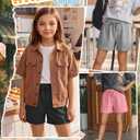 Vinsatin 3 Pack Girls Wide Leg Shorts with Pocket, 3-Color, 11-12 Years