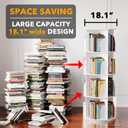 SpaceAid 4 Tier Rotating Bookshelf Tower, Spinning Bookcase Lazy Susan, Revolving 360 Book Shelf Storage Round Carousel, Vertical Rotate Turning Spiral Corner Organizer, White, 4 Tier, 50" H