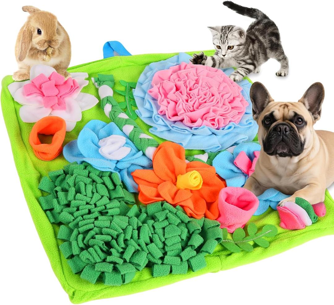 Snuffle Mat for Dogs, 20 X 20 Inches Dog Puzzle Toy for Boredom & Slow Eating, Washable Snuffle Mat for Puppies, Small & Medium Dogs, Cats & Rabbits