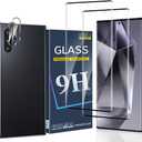 Suitable for Note 10 Plus Screen Protector Tempered Glass 2+2 Pack, Camera Lens Protector, 9H Hardness, No Bubbles, 3D Full Coverage,Support Fingerprint Unlock, for Samsung Note 10 Plus 6.8 Inch