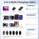 3 in 1 USB C Cable for Apple Watch Charger,iPhone 17/16/15,Lightning 4FT | 3-in-1 charging cable for Apple Watch,iPhone and Lightning devices,4FT portable design for travel,camping and everyday use