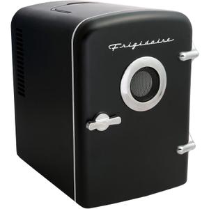 Frigidaire EFMIS151 Mini Portable Compact Personal Home Office Fridge Cooler BUILT IN SPEAKER, 4L Capacity, Chills Six 12 oz Cans, 100% Freon-Free & Eco Friendly (standard, Black)