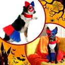 4 Pcs Halloween Clown Dog Costume Set Red Blue Clown Pet Outfit for Small Large Dog Pet Costume Accessories with Headband, Eye Mask, Bandana, Skirt for Puppy Cats Halloween Cosplay Party Favor