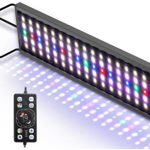 Hygger Aquarium LED Light Fish Tank Full Spectrum Lighting with 24/7 Day-Night Cycle Mode & Auto On/Off Timer, 7 Colors Options, Dimmable, Extendable Bracket for 36~42in Freshwater Tank Plant Lights