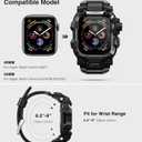 ULTIMAL Rugged Case with Band for Apple Watch 44mm,Compatible with Apple Watch Series SE 3/SE 2/SE Generation/6/5/4, Military Grade Shockproof Bumper Cover for iWatch Tactical Band Men (Black, 44mm)