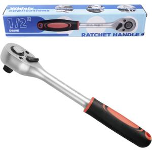 1/2-Inch Drive Ratchet Handle, Ratchet Wrench, Socket Wrench, 72-Tooth, Quick-release Reversible, Chrome Vanadium Steel Made