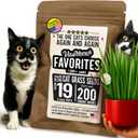 Cat Grass Seed Favorites Non-GMO Wild Native Blend Chosen by Most Kitties+Grows 19 Pots (200 Sq in) in 5 Days So Fresh It Sprouts Faster (Just Packaged) Trusted by Vets for Indoor Cats 7000+ Seeds