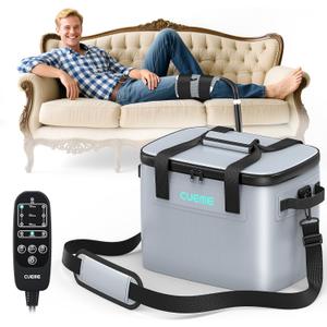 CUEME 20 QT Ice Machine for Knee After Surgery, Programmable Timer Cold Therapy Machine, Knee Replacement Recovery System, Cryotherapy Pain Relief Pad for Shoulder, Hip, Ankle & Foot (Bluegray)