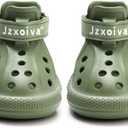 JZXOIVA Dog Shoes for Hot Pavement, Dog Booties for Small Dogs, Breathable Dog Boots & Paw Protectors, Adjustable Non-Slip Rain Booties, Waterproof Pets Sandals for Beach Green Size 1