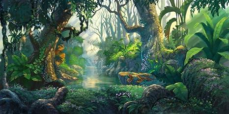 Yeele 20x10ft Fairy Tales Backdrop for Photography Fantasy Fairyland Tropical Virgin Forest Jungle Sunlight Flowers Background Kids Birthday Party Photo Booth Shoot Vinyl Studio Props