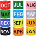 12 Rolls 3600 Pcs Months of The Year Labels - 3 x 2 Inch Rectangular Color Coded Month of The Year Stickers, 300 Pieces Per Roll